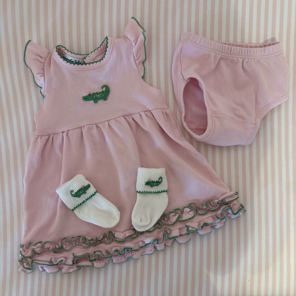 Magnolia Baby Alligator Dress and Socks